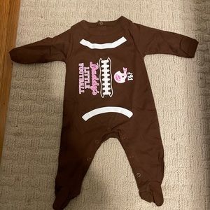 Long sleeve infant girl football footie